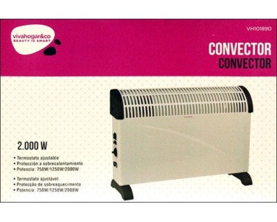 CONVECTOR ELECTRICO SUELO TURBO 2000W 3-NIVELES DE POT. VH101890 VIVAHOGAR