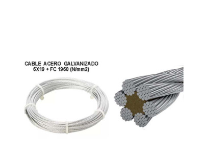 CABLE ACERO GALV. 6X19 (100MTS)