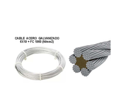CABLE ACERO GALV. 6X19  (25MTS)